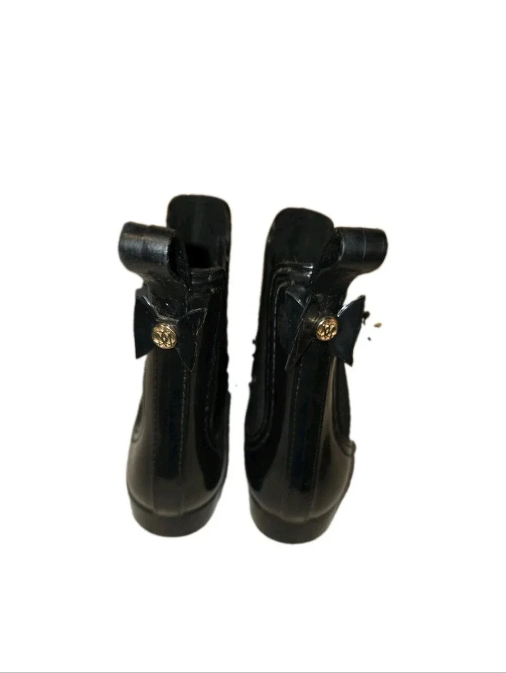 Catherine Malandrino Briellie Black Bow Chelsea Rain Boots EU 40 Feminine Romant